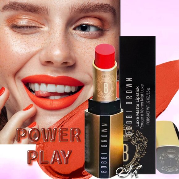 Bobbi Brown LE Luxe Matte Lipstick*~Power Play 528 (Vibrant Orange) 3.5g NIB - Picture 1 of 9